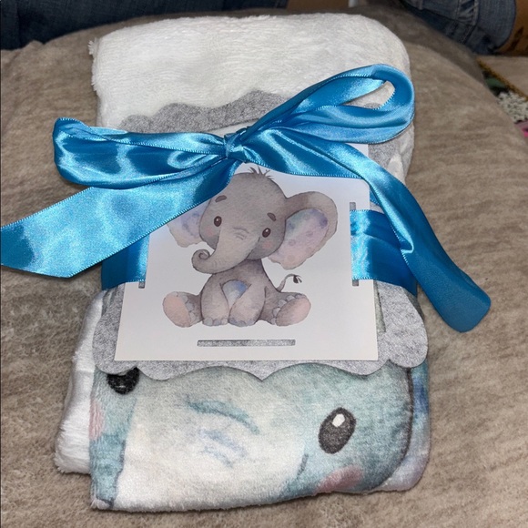 Other - New Elephant Baby Month announcement blanket blues